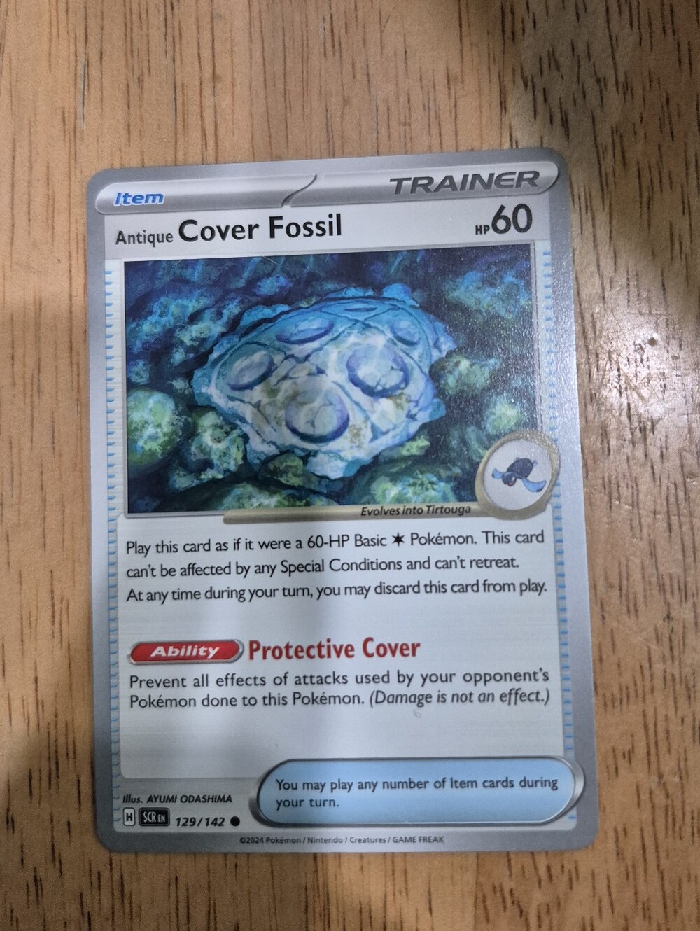QTY 5 Pokemon Antique Cover Fossil Trainer Card